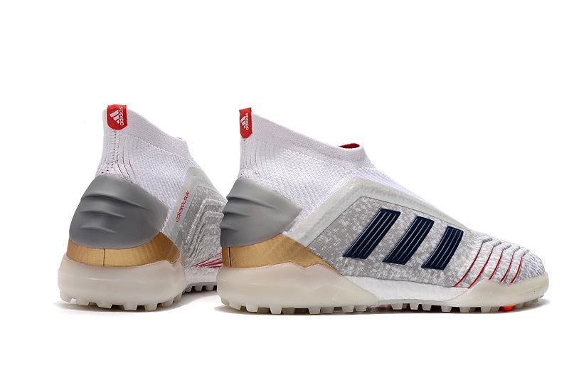 シューズ  PREDATOR 19+ CHUTEIRA ADIDAS PREDATOR 19+ TF BRANCO/DOURADO/VERMELHO/PRETO