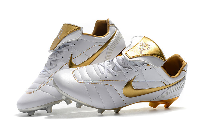 CHUTEIRA NIKE TIEMPO LEGEND 7 ELITE FG R10 BRANCO/DOURADO – Grupo
