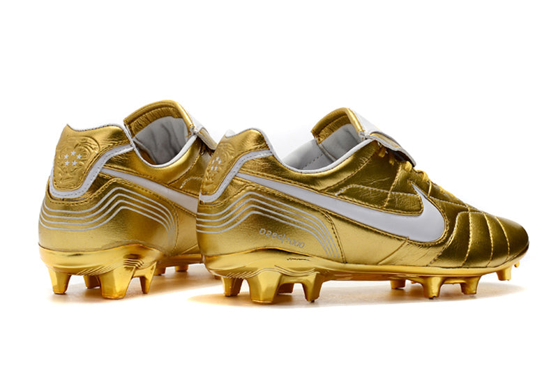 CHUTEIRA NIKE TIEMPO LEGEND 7 ELITE FG R10 DOURADO/BRANCO – Grupo