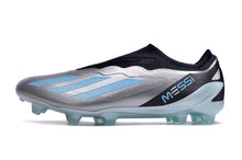Carregar imagem no visualizador da galeria, Chuteira de Campo ADIDAS X CrazyFast+ LL FG Messi Azul/Prata/Preto
