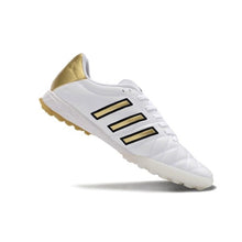 Carregar imagem no visualizador da galeria, Chuteira Adidas Adipure 11 Pro Society TF Branca e Dourada
