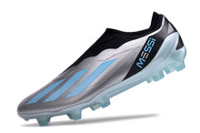 Carregar imagem no visualizador da galeria, Chuteira de Campo ADIDAS X CrazyFast+ LL FG Messi Azul/Prata/Preto
