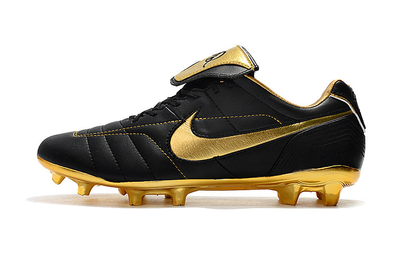 CHUTEIRA NIKE TIEMPO LEGEND 7 ELITE FG R10 PRETO/DOURADO – Grupo