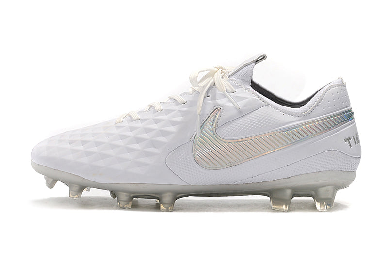 CHUTEIRA NIKE TIEMPO LEGEND 8 ELITE FG PRATA/BRANCO – Grupo R7sport