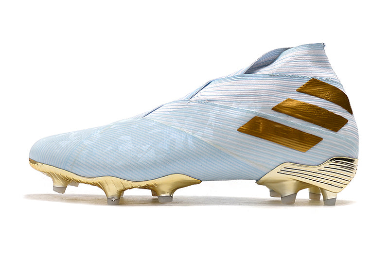 CHUTEIRA ADIDAS NEMEZIZ 19+ FG BRANCO/DOURADO