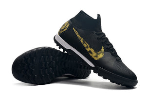 CHUTEIRA NIKE MERCURIAL SUPERFLY 6 ELITE TF "BLACK LUX" PRETO/DOURADO
