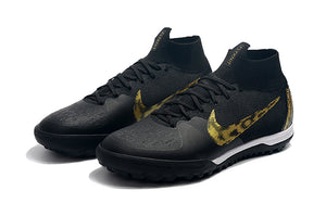 CHUTEIRA NIKE MERCURIAL SUPERFLY 6 ELITE TF "BLACK LUX" PRETO/DOURADO