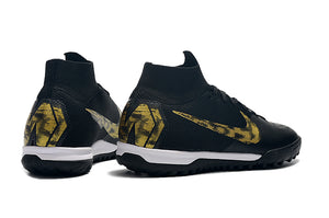 CHUTEIRA NIKE MERCURIAL SUPERFLY 6 ELITE TF "BLACK LUX" PRETO/DOURADO